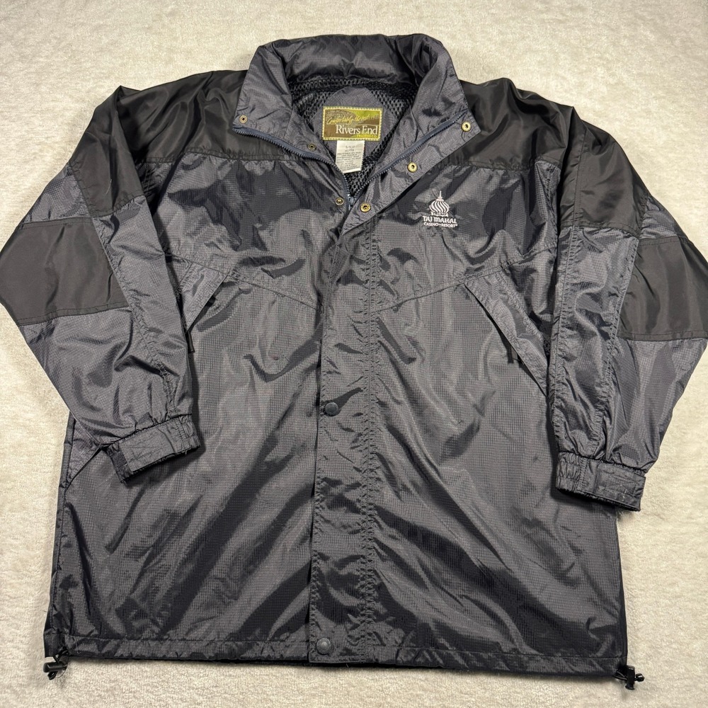Rivers End Windbreaker Men XL Black Trump Taj Mahal Casino Resort Ripstop Jacket